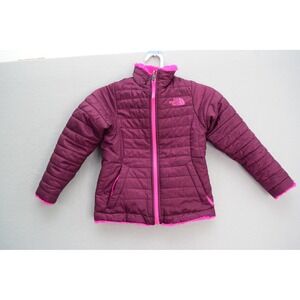 The North Face Reversible Purple Pink Moss Bud Jacket Girls XXS (5) Reversible